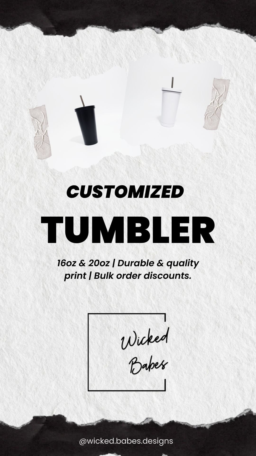 Customized Tumblers – 16oz + 20oz