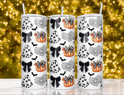 Halloween Bow & Pumpkin Tumbler